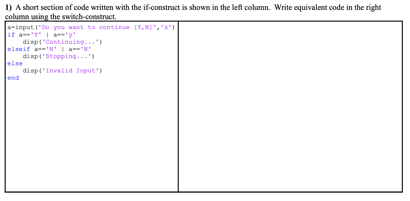 Solved 1) A short section of code written with the | Chegg.com