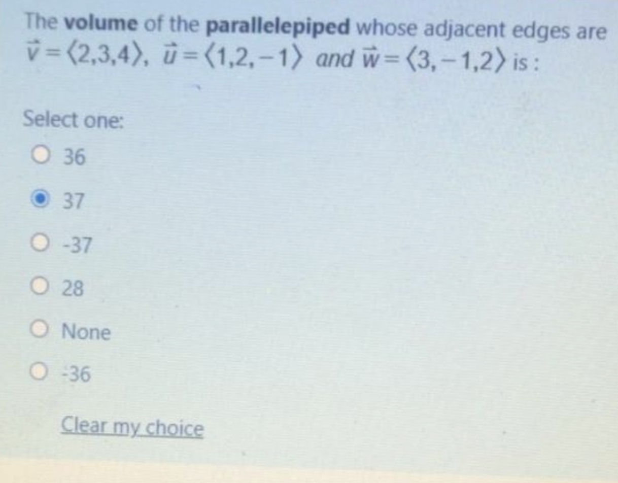 Solved The Volume Of The Parallelepiped Whose Adjacent Ed Chegg Com