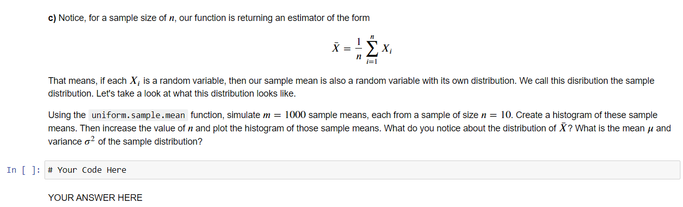Solved Notice, for a sample size of 𝑛n, our function is | Chegg.com