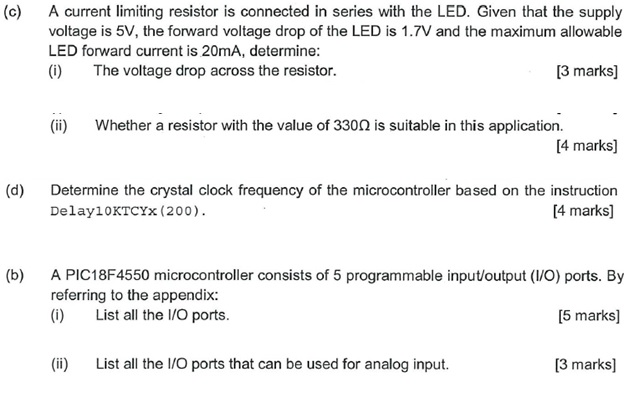 Solved (c) . A A current limiting resistor is connected in | Chegg.com