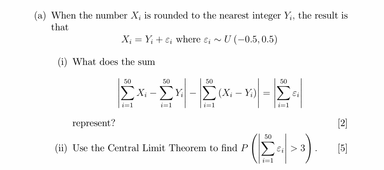Solved (a) When the number Xi is rounded to the nearest