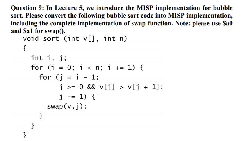 Solved Question 9: In Lecture 5, we introduce the MISP | Chegg.com