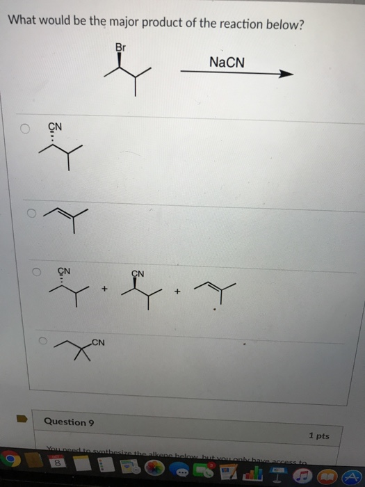 Solved What is the major elimination product of the reaction | Chegg.com