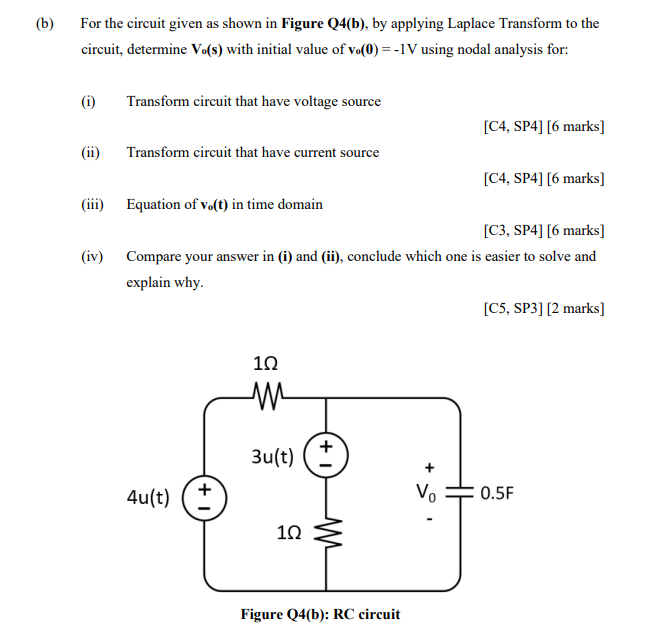 Solved (b) For The Circuit Given As Shown In Figure Q4(b), | Chegg.com