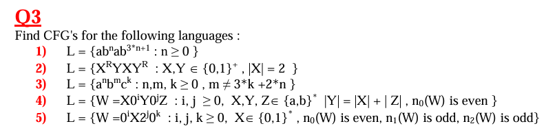 Solved These are FA related QsFind CFG's for the following | Chegg.com