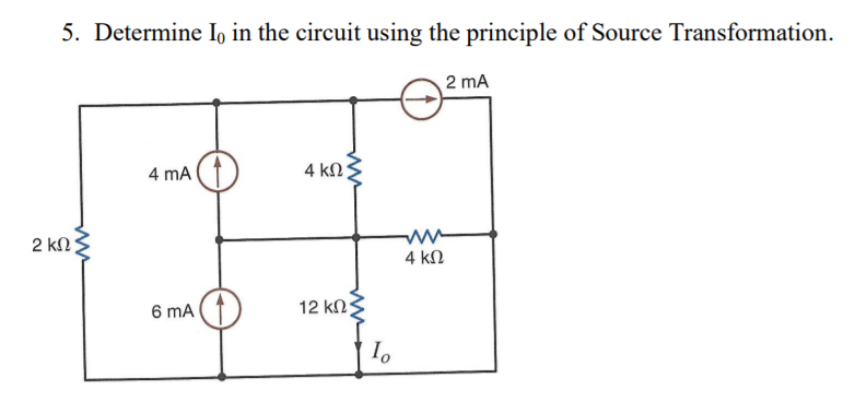 Solved 5. Determine I0 in the circuit using the principle of | Chegg.com