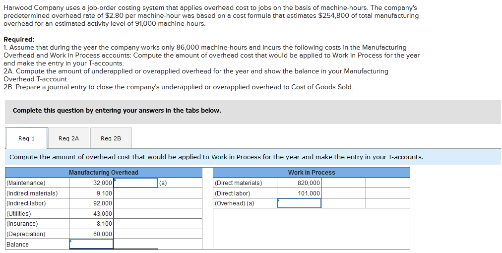 Solved Harwood Company uses a joborder costing system that