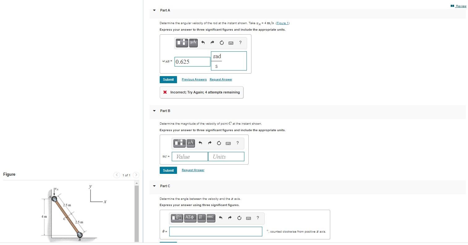 Solved A Review Part A Determine the angular velocity of the | Chegg.com