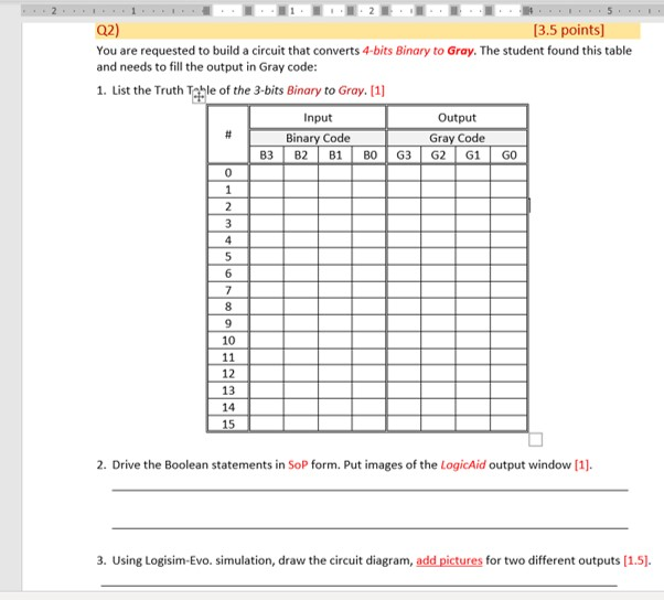 Solved 5 Q2) (3.5 points) You are requested to build a | Chegg.com