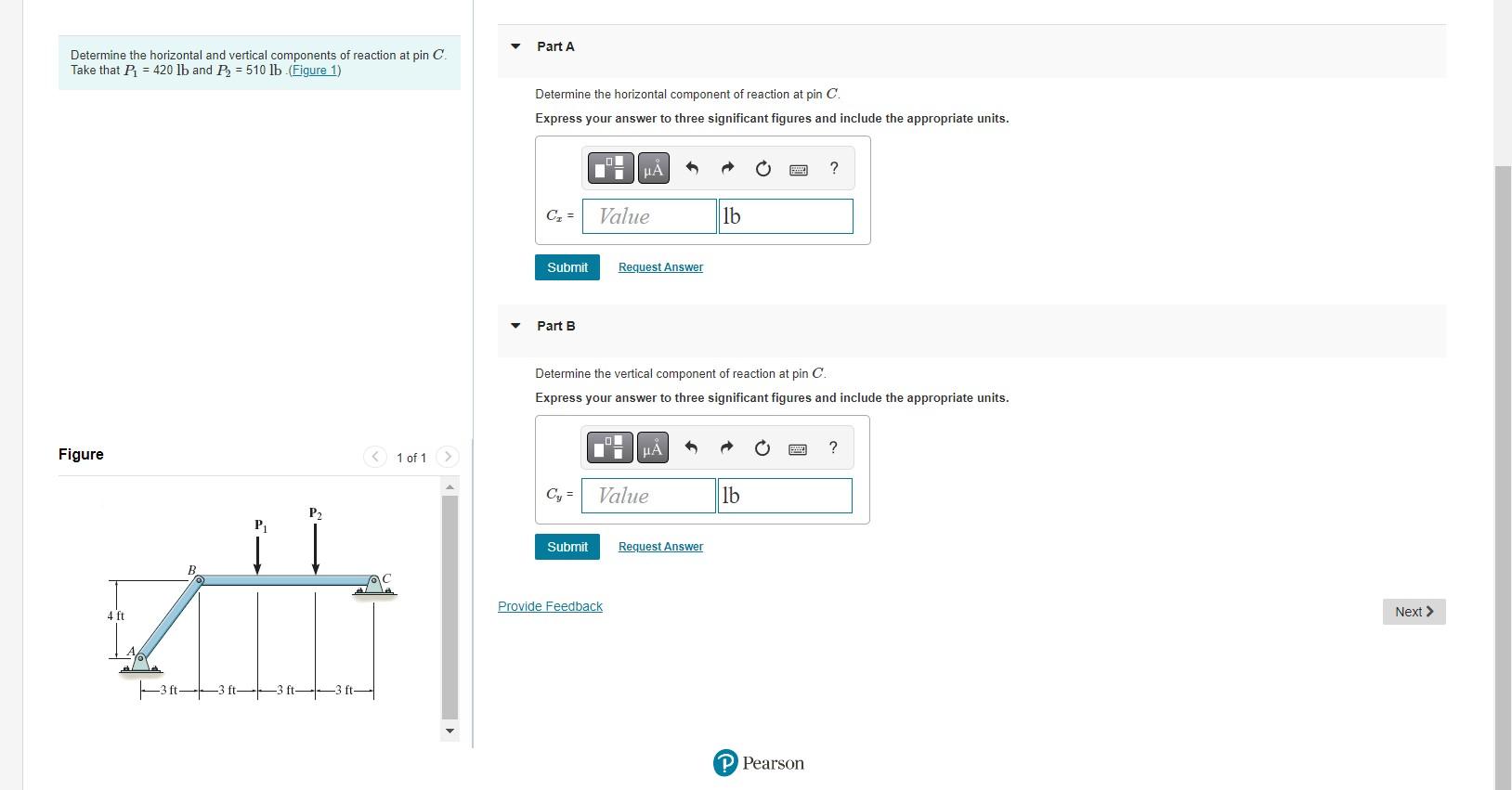 Solved Determine The Horizontal And Vertical Components Of | Chegg.com