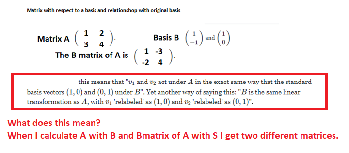 Solved Matrix with respect to a basis and relationshop with | Chegg.com