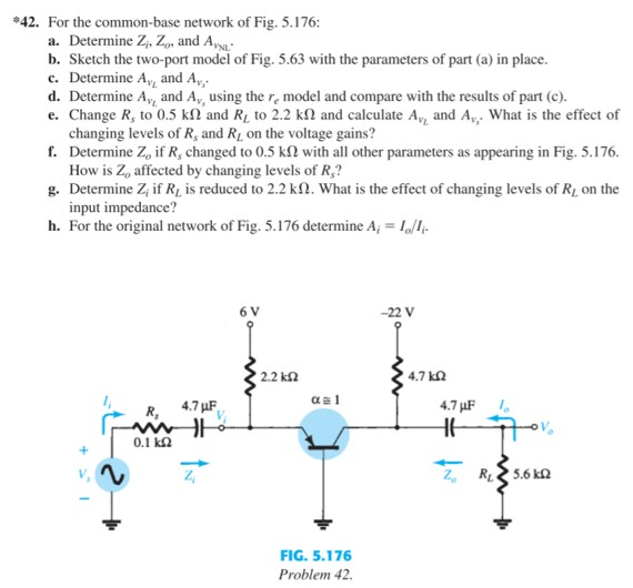 Common Bas Network Riser Solved *42. For the common-base network of Fig. 5.176: a. | Chegg.com