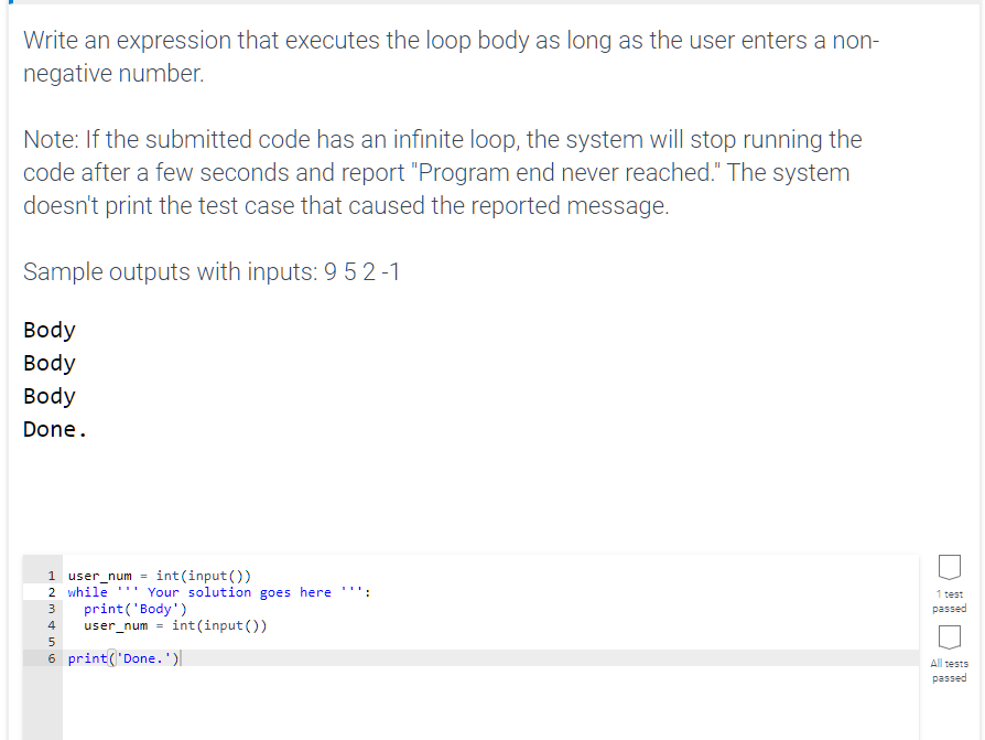 Solved Write An Expression That Executes The Loop Body As Chegg Com