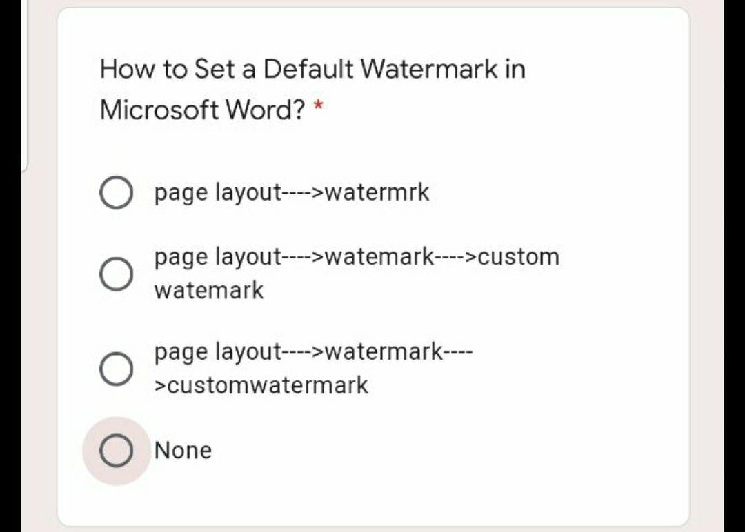 Solved How to Set a Default Watermark in Microsoft Word? * | Chegg.com
