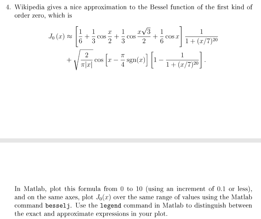 Solved 4 Wikipedia Gives A Nice Approximation To The Bes Chegg Com