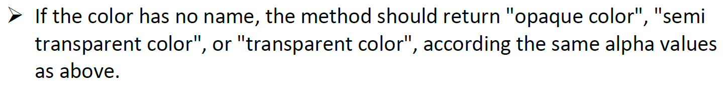 Solved Question 2 (5 Marks) A Color class has a method | Chegg.com