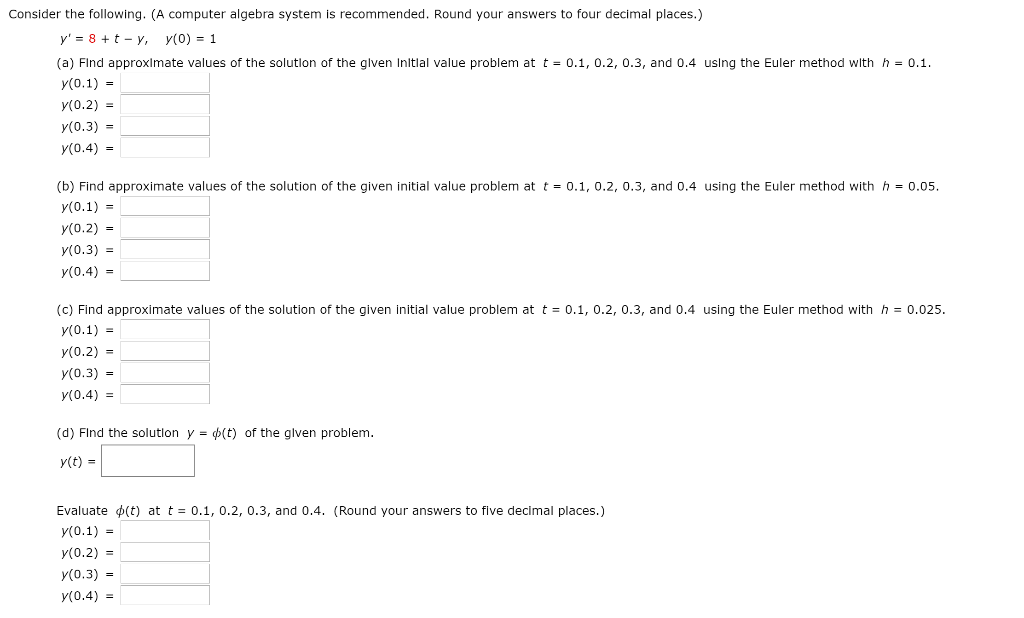 Solved Consider the following. (A computer algebra system is | Chegg.com