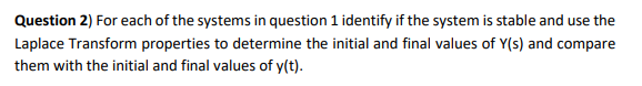 Solved Question 1) Given The Differential Equations, Obtain | Chegg.com