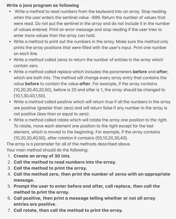 Solved Write a java program as following Write a method to | Chegg.com
