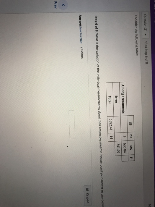 Solved Question 21 of 24 Step 1 of8 Consider the following | Chegg.com