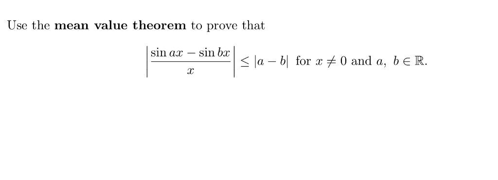 Sin Mean Math Solved Use the mean value theorem to prove that sin ax -sin | Chegg.com