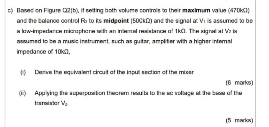 Solved C) Based On Figure Q2(b), If Setting Both Volume | Chegg.com