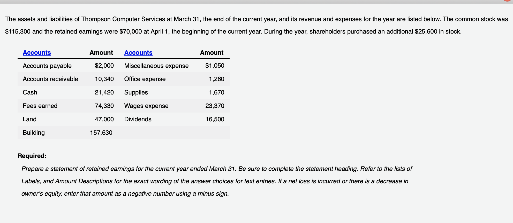 Solved The assets and liabilities of Thompson Computer