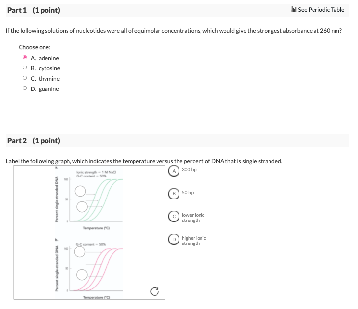 Solved Part 1 (1 point) M See Periodic Table If the | Chegg.com