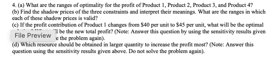 Solved Answer Questions 3 and 4 based on the following | Chegg.com