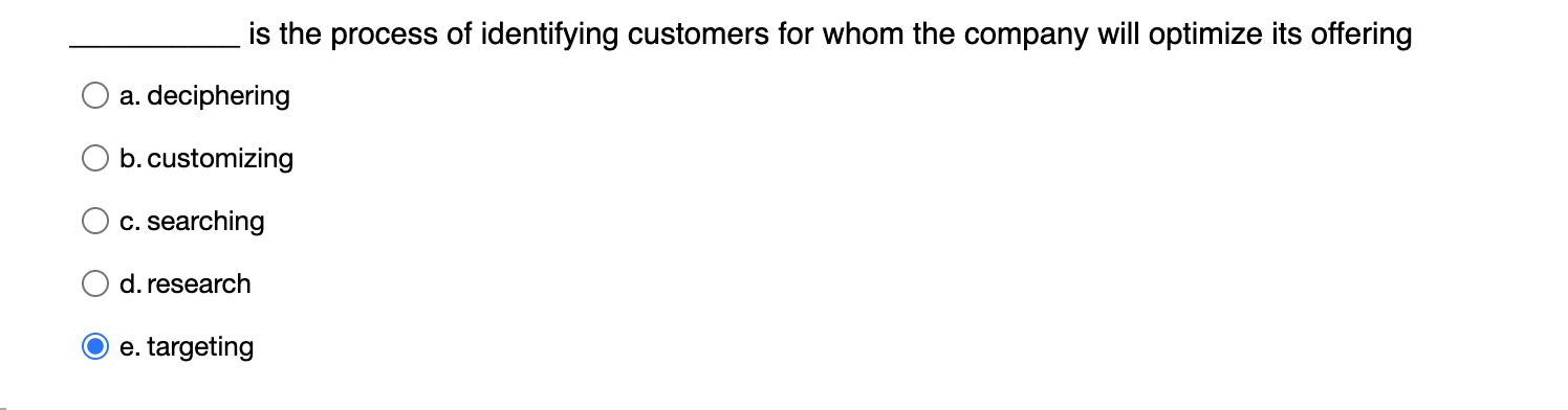 Solved The defines the value that an offering aims to create | Chegg.com