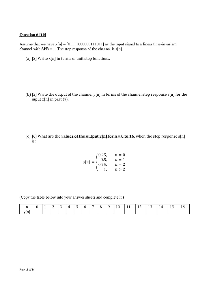 Solved Question 6 (101 Assume that we have x[n] = | Chegg.com