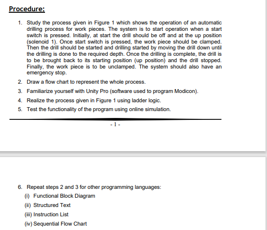 Solved Procedure: 1. Study the process given in Figure 1 | Chegg.com