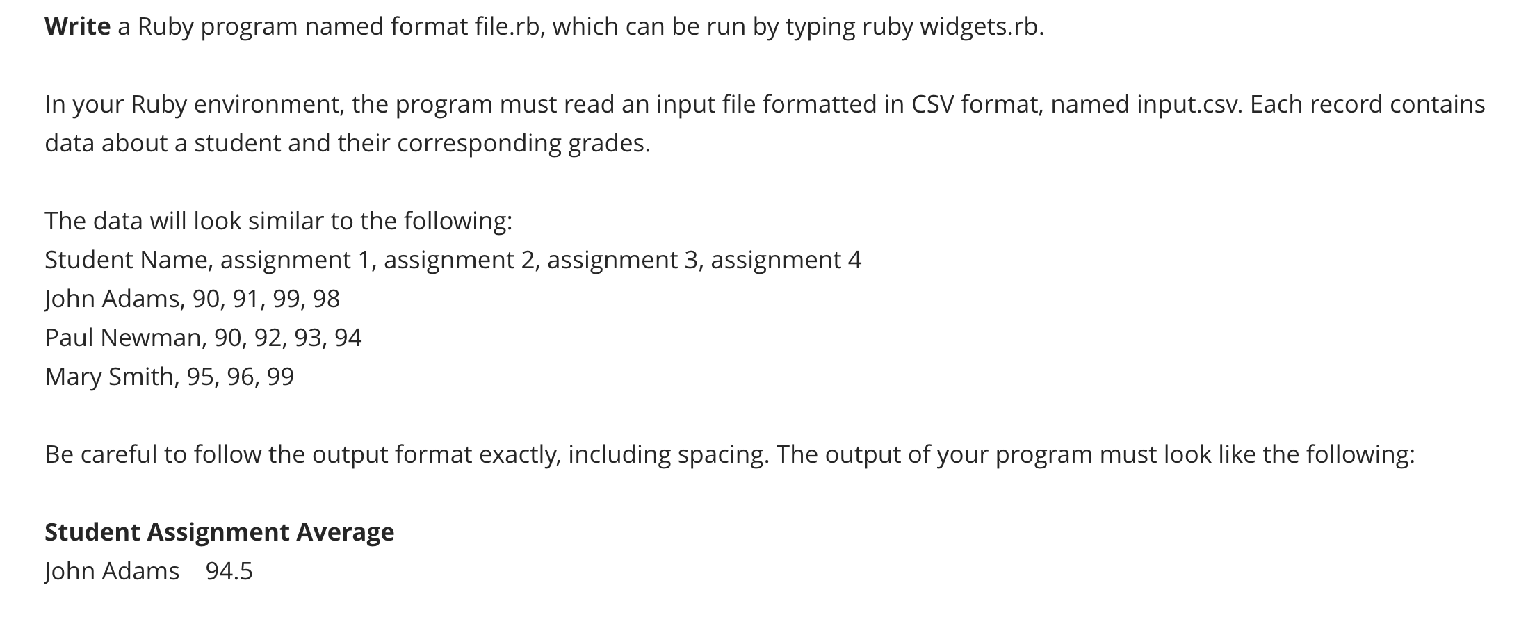 Solved Write A Ruby Program Named Format File Rb Which C Chegg Com