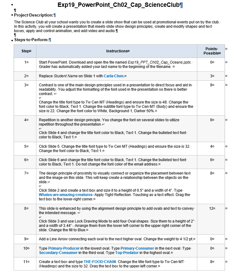 Exp19_PowerPoint_Cho2_Cap_ScienceClub 1 • Project | Chegg.com