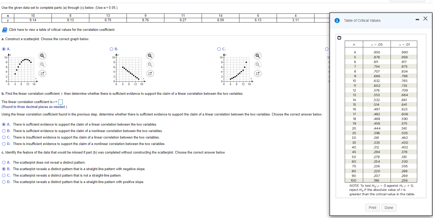 Solved Use the given data set to complete parts (a) through | Chegg.com