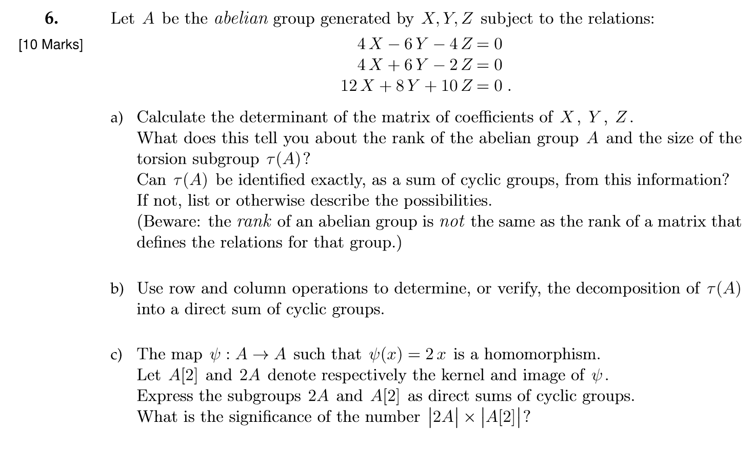 6-10-marks-let-a-be-the-abelian-group-generated-by-chegg