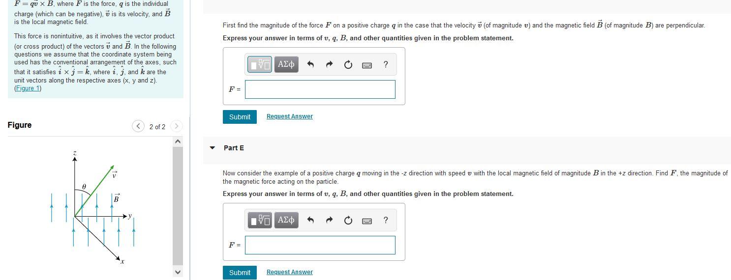 Solved First find the magnitude of the force F on a positive | Chegg.com