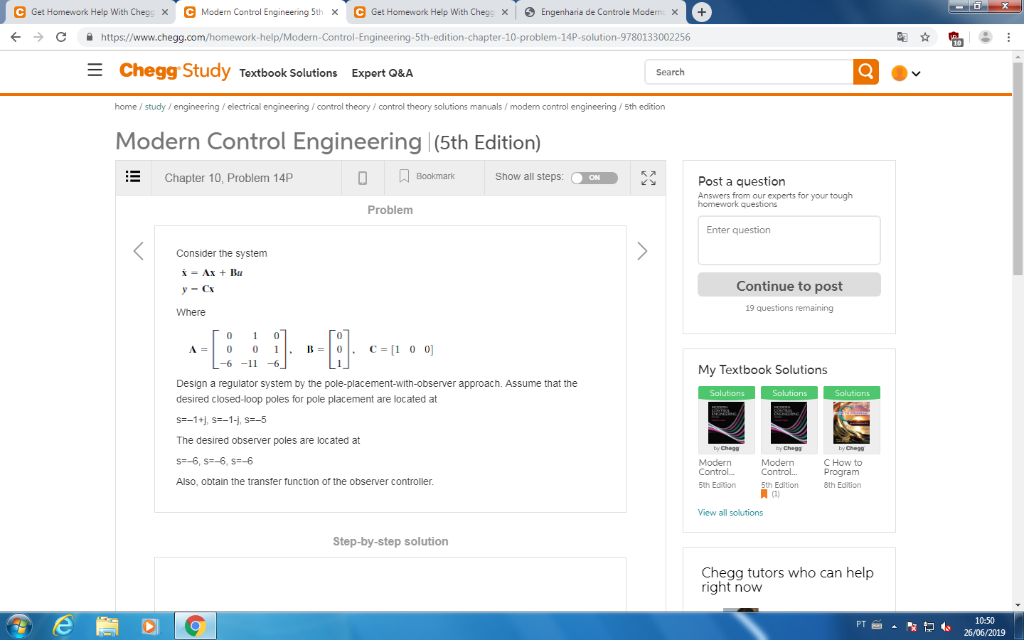 Solved PLEASE Ogata 5th Edition Chapter 10 Problems 13 14 15 Chegg com