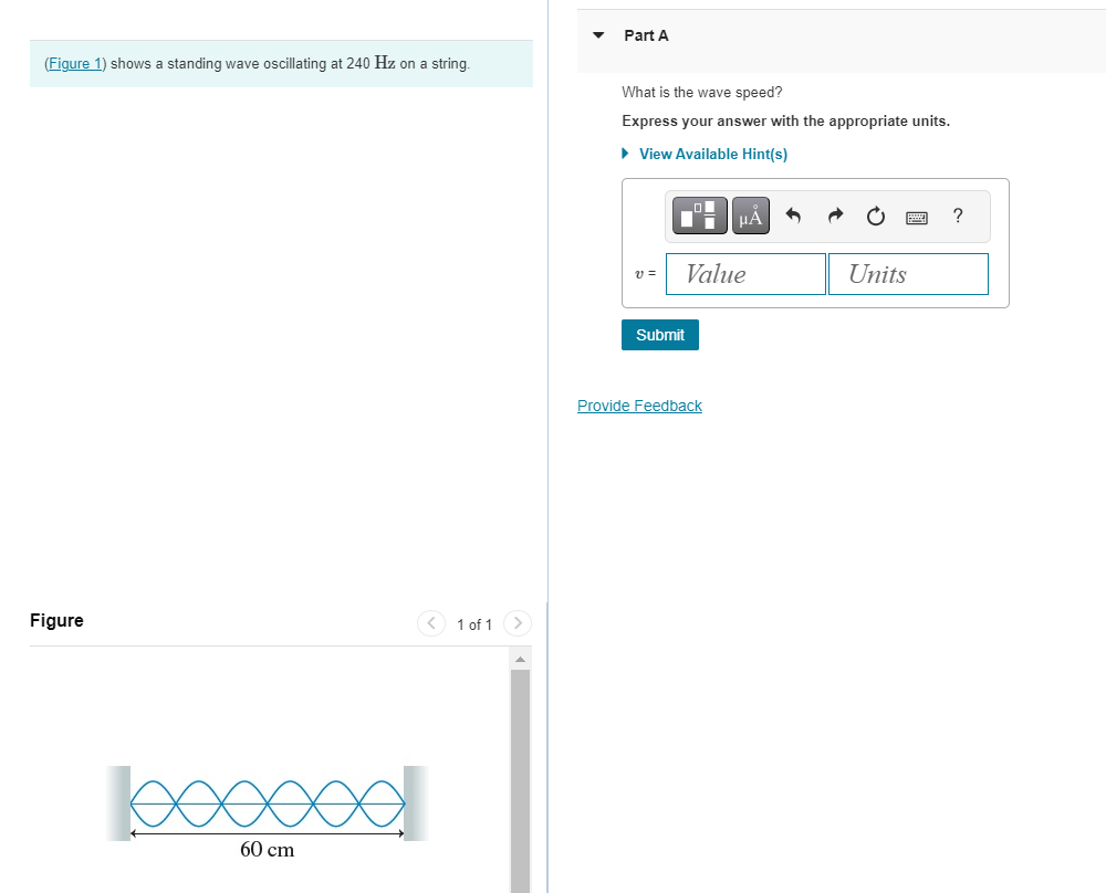 Solved Part A(Figure 1) ﻿shows a standing wave oscillating | Chegg.com