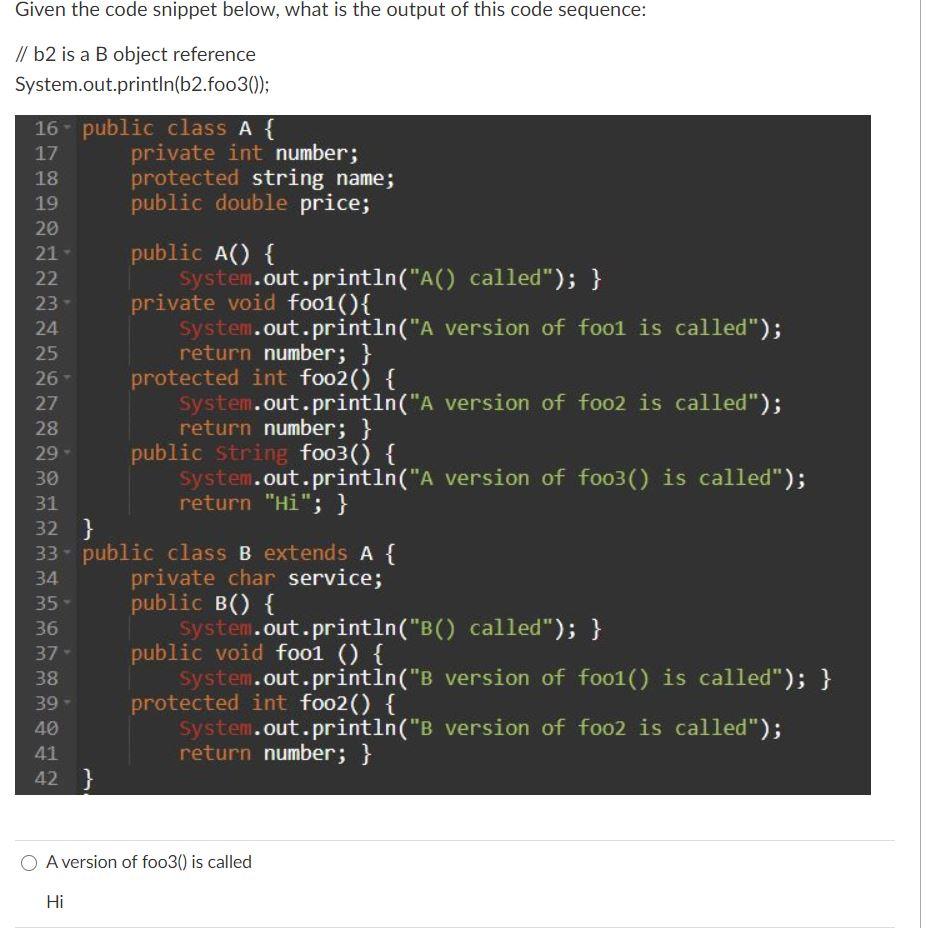 Given the code snippet below, what is the output of | Chegg.com