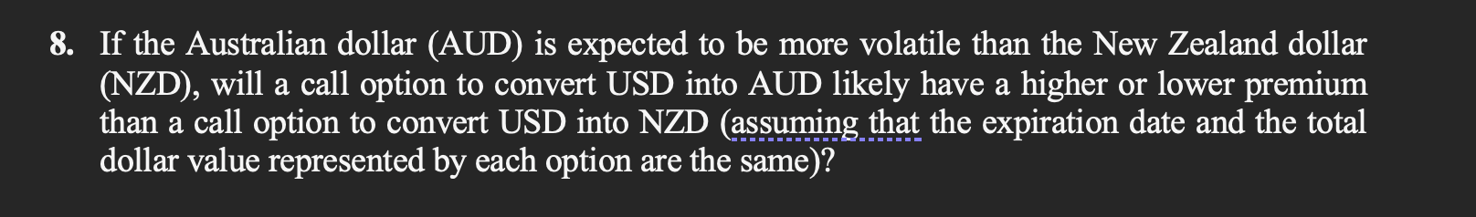 solved-8-if-the-australian-dollar-aud-is-expected-to-be-chegg