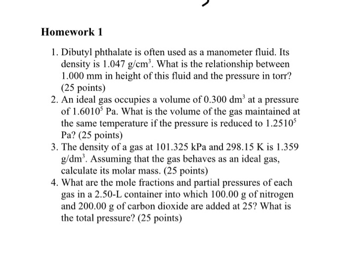 Density homework answers