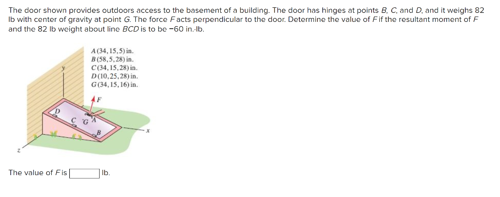 Solved The Door Shown Provides Outdoors Access To The | Chegg.com