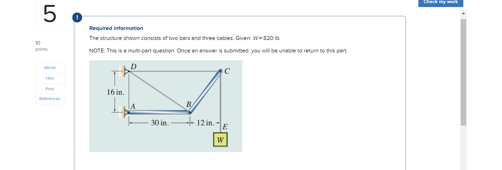 Solved Required information The structure shown consists of | Chegg.com