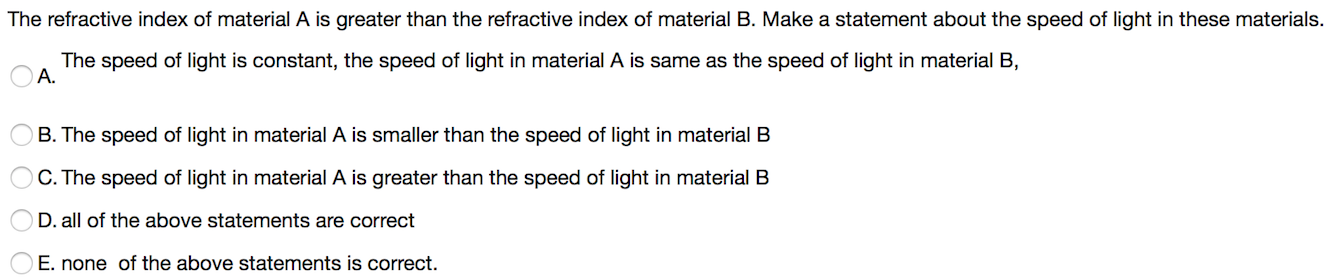 the more optically dense the material the higher the refractive index