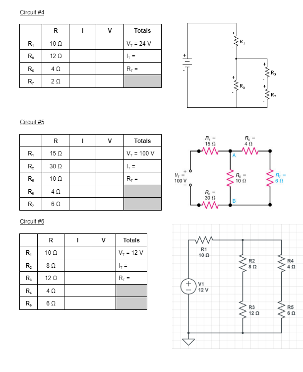 Solved Circuit \#1 Circuit \#2 Circuit \#3 Circuit \#4 | Chegg.com