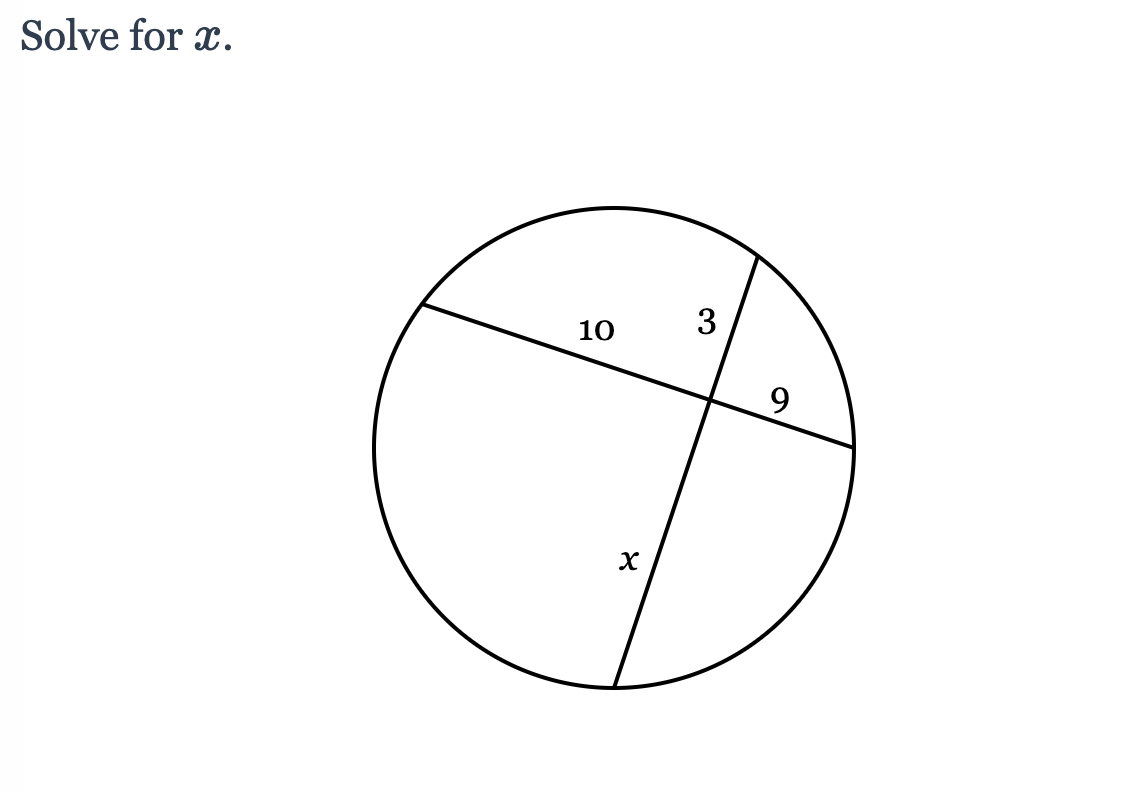 Solved Solve for X. 10 3 9 х | Chegg.com