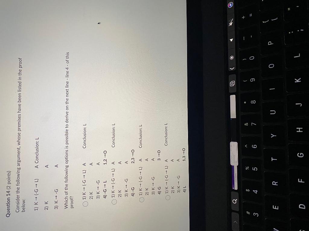 Solved Question 14 (2 points) Consider the following | Chegg.com