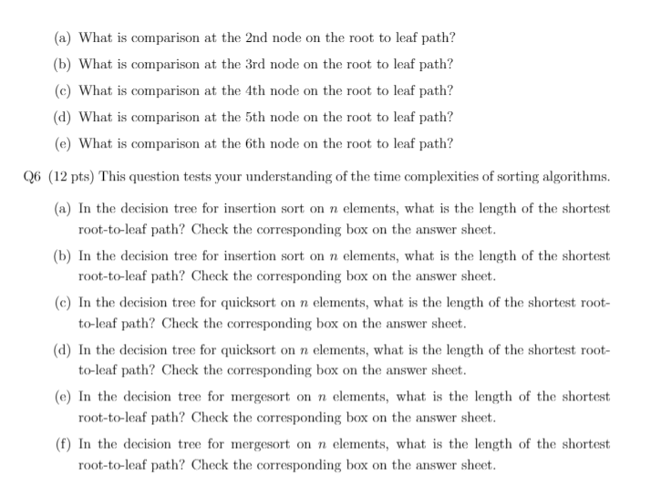 Solved a What Is Comparison At The 2nd Node On The Chegg