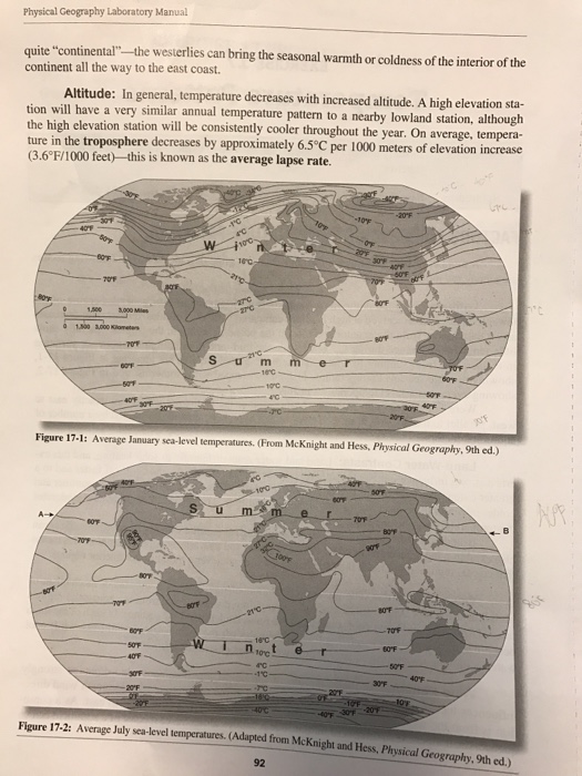 Solved 2 (a) Were latitude the only control of temperature, | Chegg.com